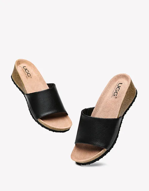 Australian Shepherd Women Sandals Megan Platform Leather Wedge Slides