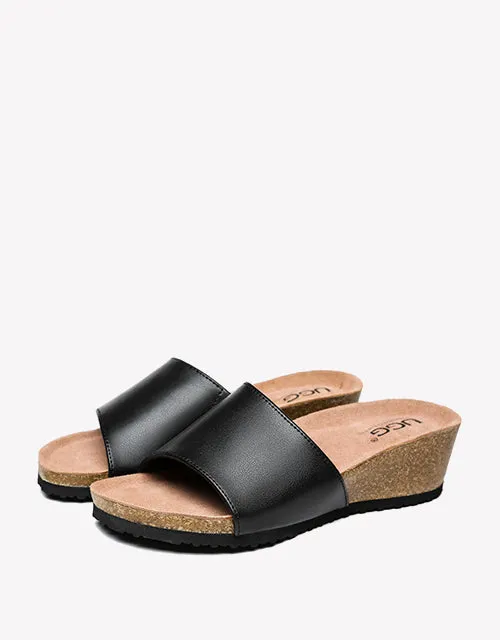 Australian Shepherd Women Sandals Megan Platform Leather Wedge Slides