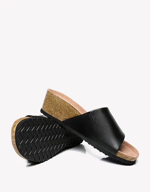 Australian Shepherd Women Sandals Megan Platform Leather Wedge Slides