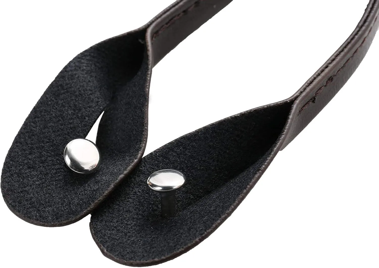 AWAYTR Mens Brown Button End Suspenders - Adjustable Elastic Y Shape Tuxedo Suspender