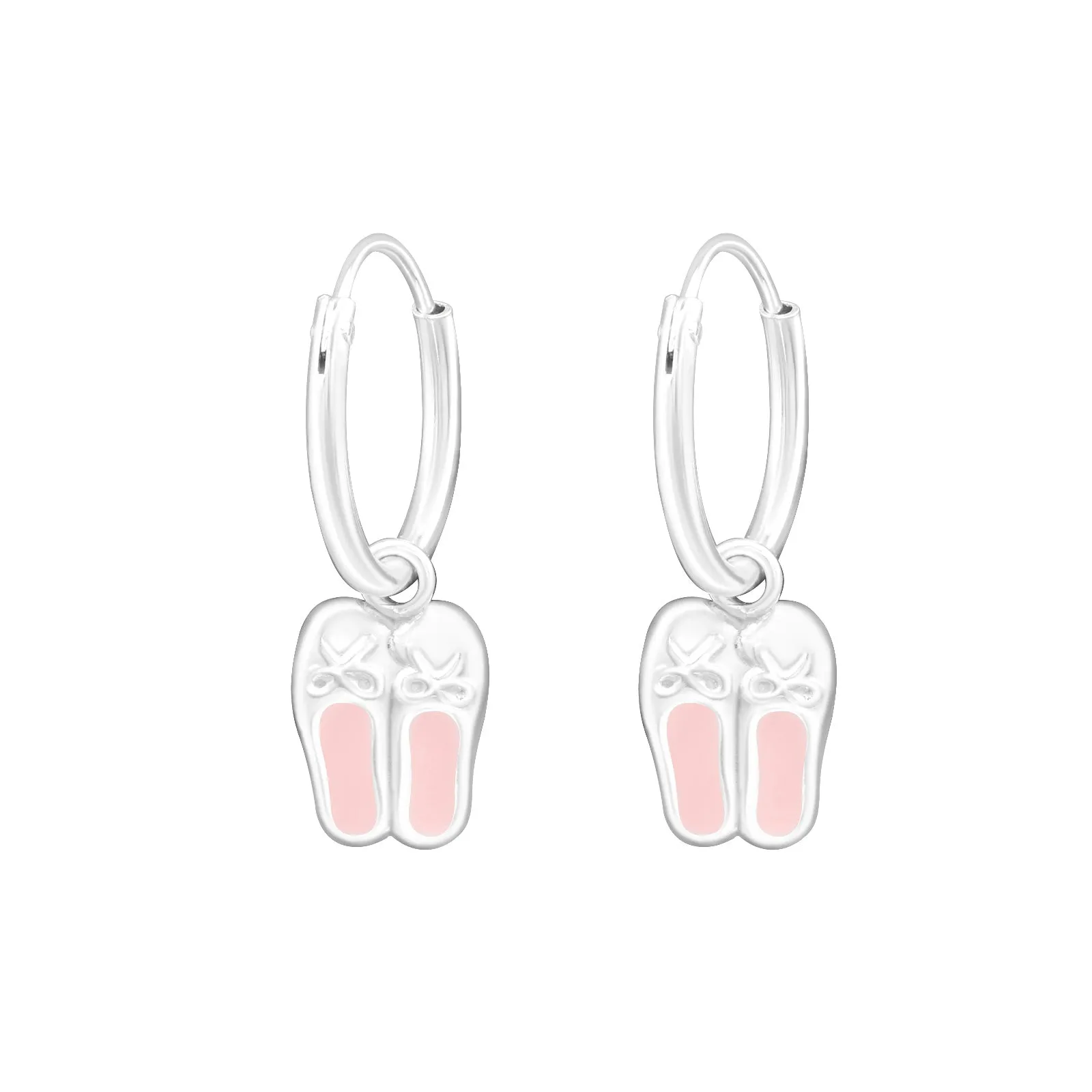 Children's Sterling Silver 'Ballet Shoes' Hoop Earrings