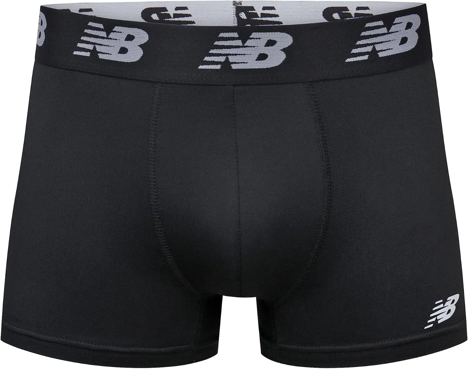 New Balance Men's No Fly Trunks Underwear, Jacquard Waistband, Breathable Lightweight, Moisture Wicking (3 Pack)