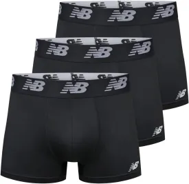 New Balance Men's No Fly Trunks Underwear, Jacquard Waistband, Breathable Lightweight, Moisture Wicking (3 Pack)