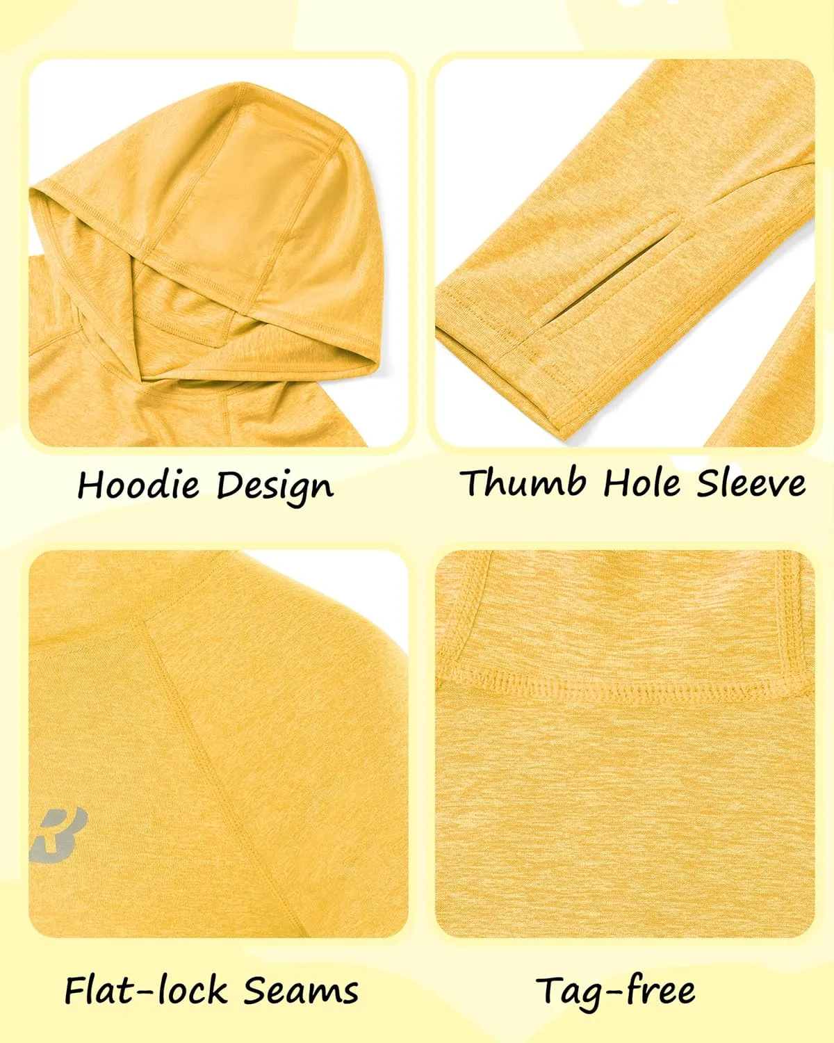 Roadbox Boys Rash Guard Hooded Shirt, Kids UPF 50  Long Sleeve Hoodie, Youth UV Sun Protection Fishing Beach Shirts