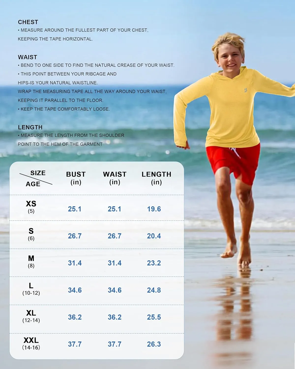 Roadbox Boys Rash Guard Hooded Shirt, Kids UPF 50  Long Sleeve Hoodie, Youth UV Sun Protection Fishing Beach Shirts