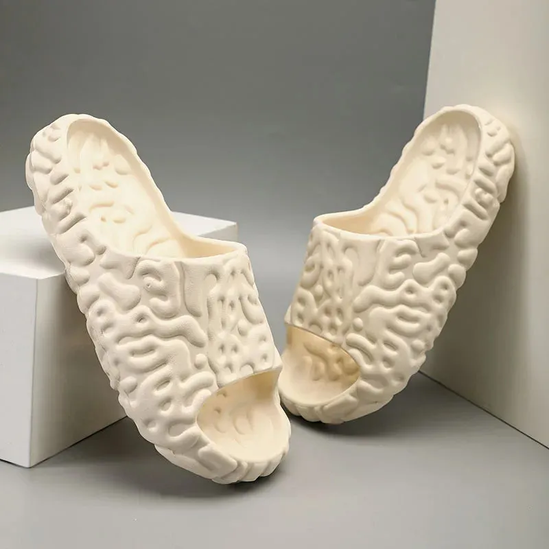 Sohiwoo Summer Men Slippers Thick Platform Bathroom Home Slippers Men Soft Sole EVA Indoor Slides Men Sandals Non-slip Flip Flops