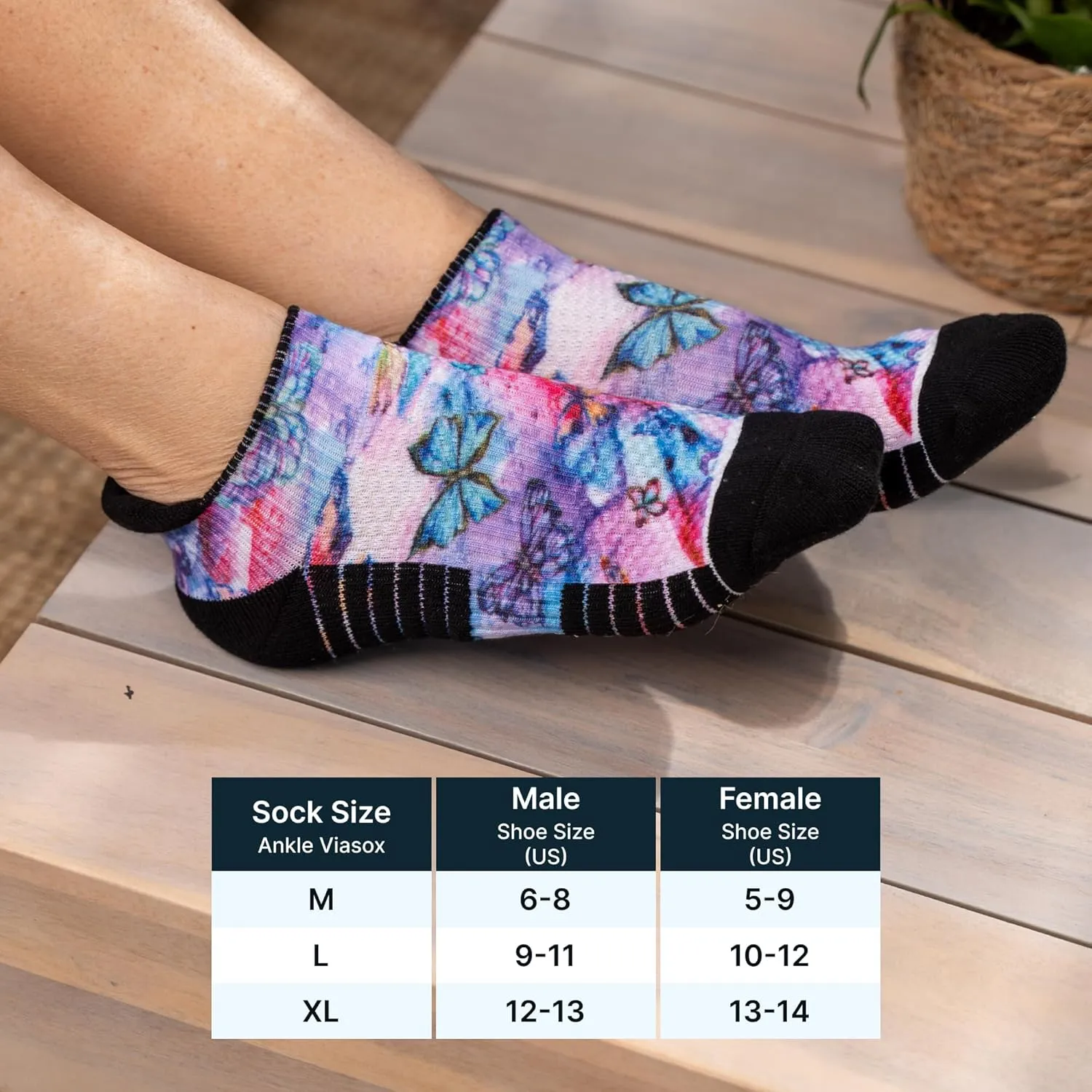 Viasox Ankle Compression Socks for Women & Men 3 Pack, 14 mmHg Support Improves Circulation, Extra Cushioned