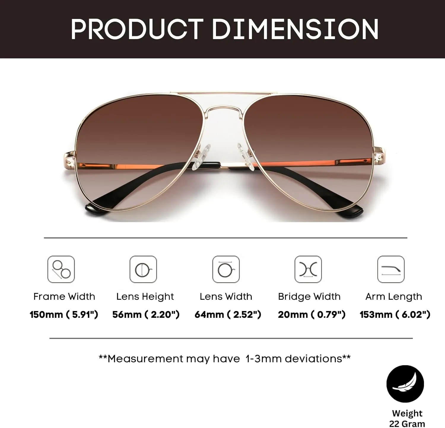 XXL Size Extra Large Classic Polarized Aviator Sunglasses 150MM for Big Wide Head Men Ultralight UV400 Glasses